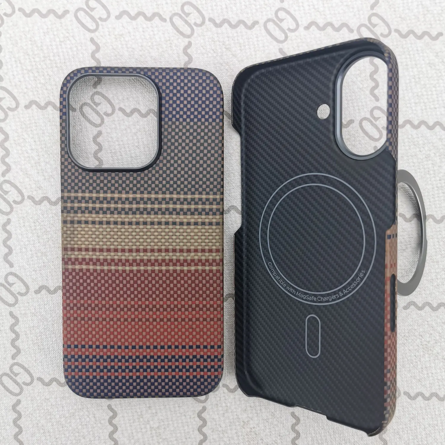 

For iPhone 15 16 Pro Max Plus Real Pure Carbon Fiber Cover Case Aramid Fiber Ultra Thin Phone Cover Built in Magnetic