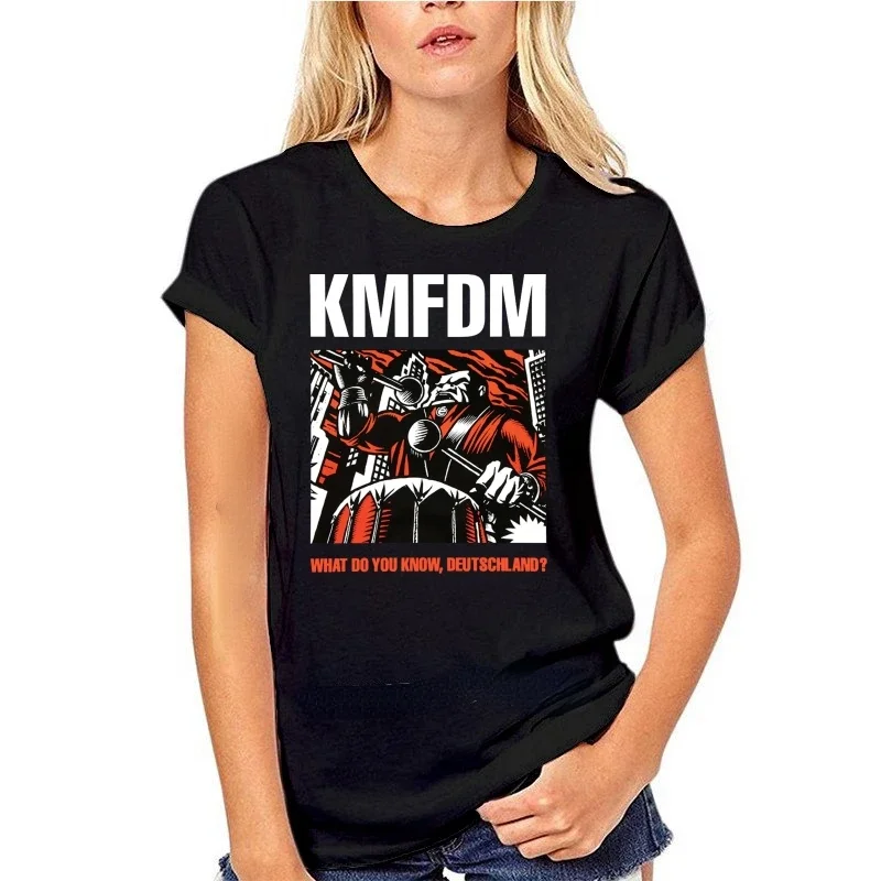 Vintage Kmfdm We Are Kmfdm Industrial Front T Shirt Women Men Fashion Casual Graphic Tshirts Loose Cool Short-sleev Hip-hop Tops