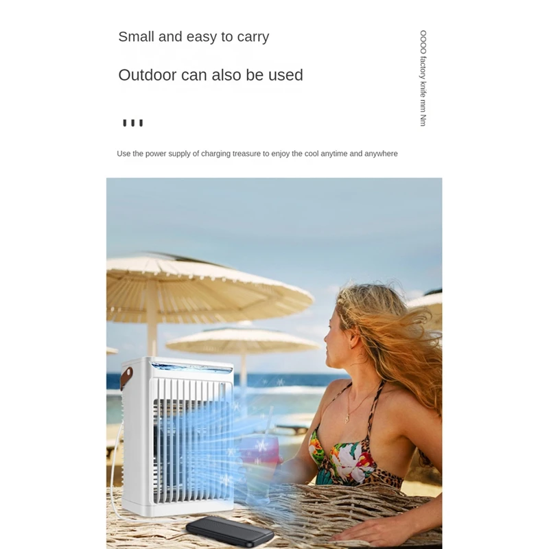 مكيفات الهواء المحمولة مبرد الهواء المرطب مع 5 سرعات 7 ألوان ضوء مروحة مكيف الهواء الشخصية لمكتب الغرفة