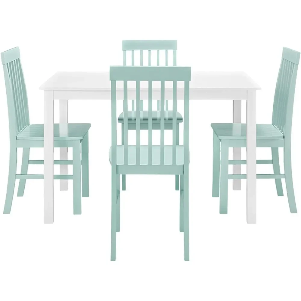 Postmodern 4-person Dining Table, 4-seat Dining Room, 6-seat White And Sage Green Portable Folding Table, 40 Inch Furniture