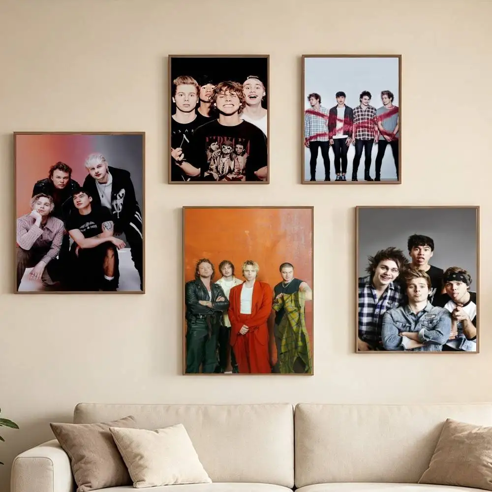 S-Seconds of Summer 5SOS Poster High Quality Dorm Living Room Aesthetic Wall Decoration Painting Stickers Gift