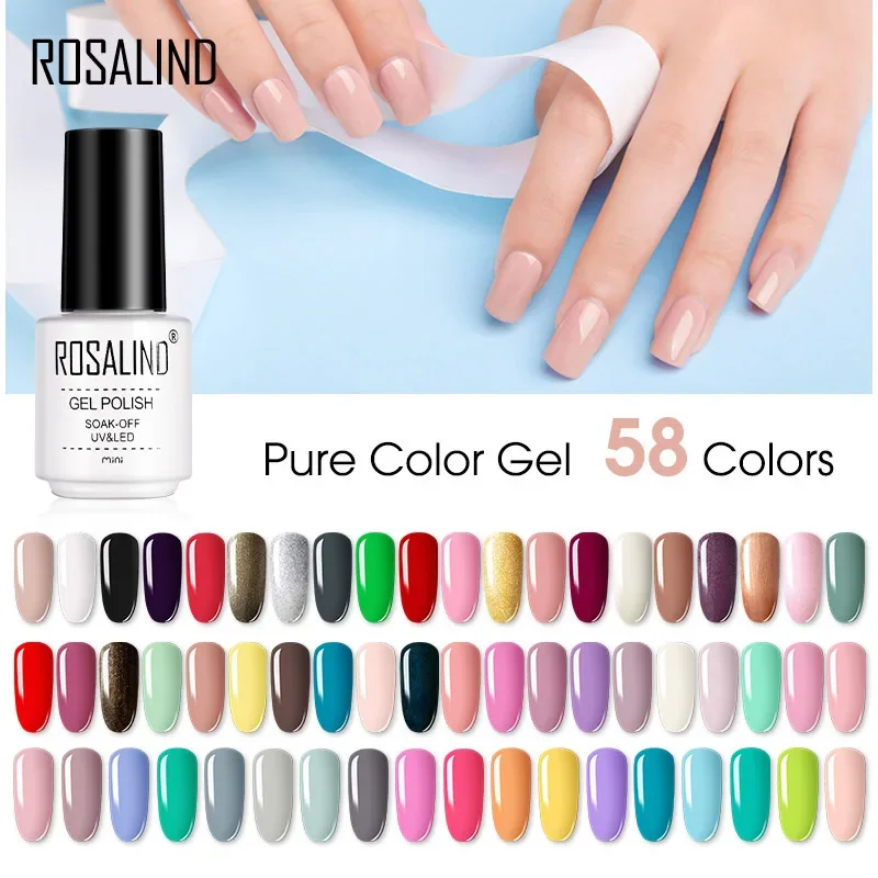 ROSALIND 2025 New Gelpolish 141 Colors 7ml UV Painting Gel Nail Polish Top Base Coat Bright For Nail Art Design lakier do paznokci