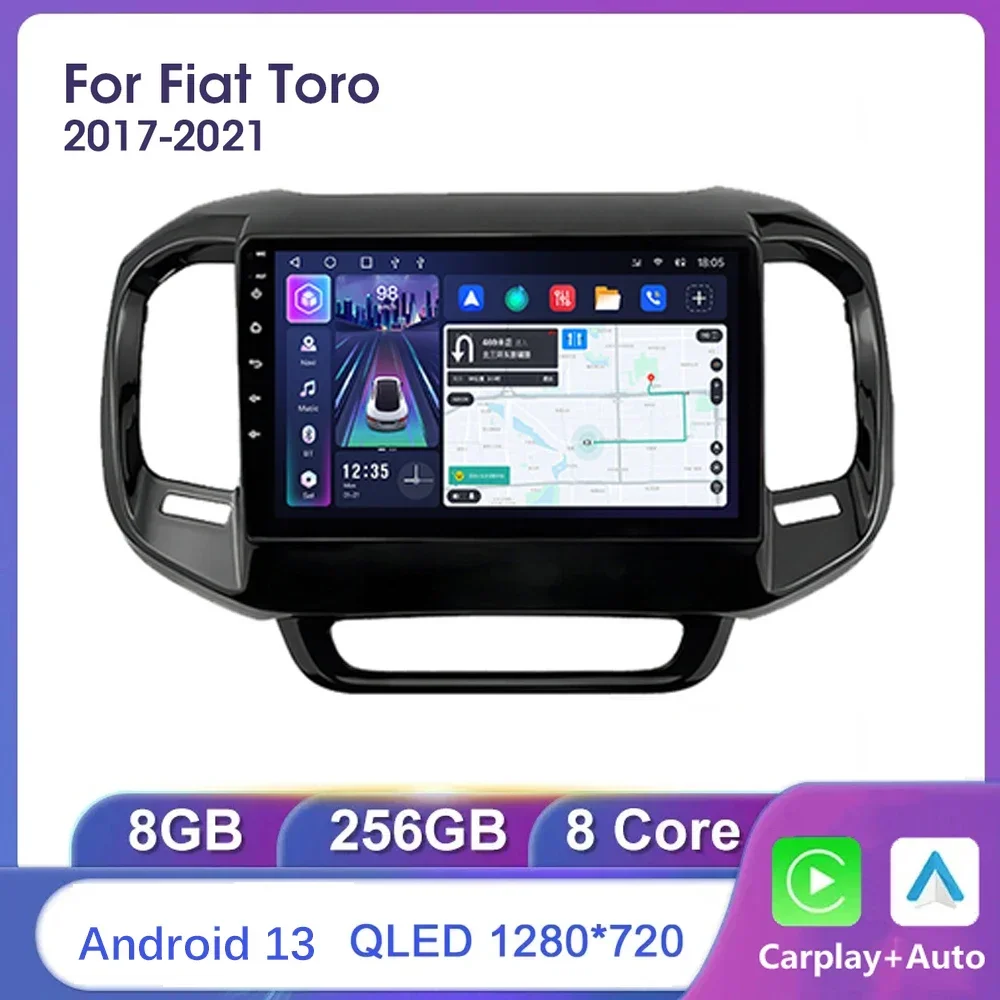 Car Radio For FIAT Toro Central Multimidia 2017- 2021 Video Player Navigation GPS Android Auto wireless Carplay BT No 2 Din DVD