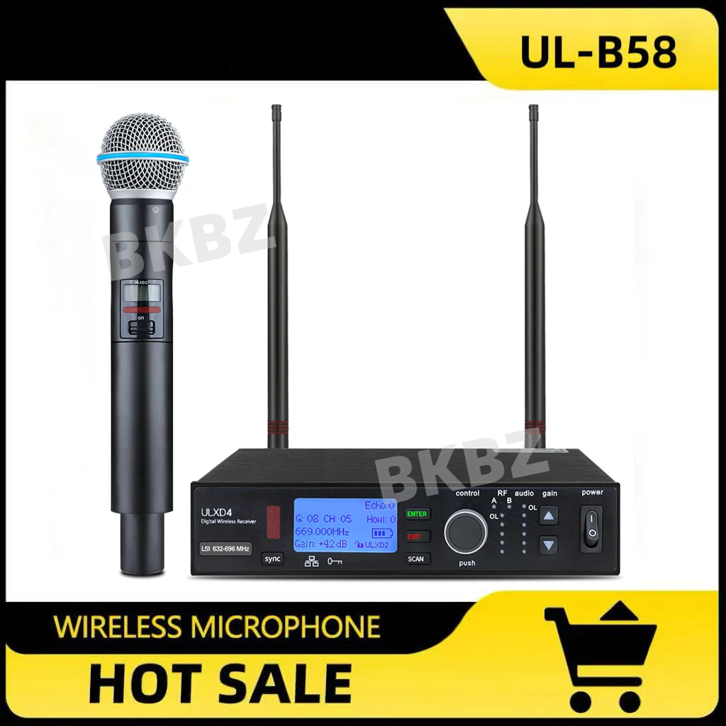 Sistema de Microfone Sem Fio Profissional ULXD4-B58 de Canal Único para Performance em Palco e Concertos de Alta Qualidade