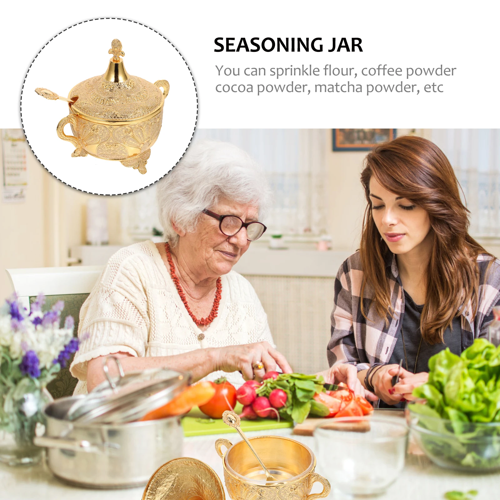 

Zinc Alloy Seasoning Jar Jar Set Easy Clean Rust Proof Kitchen Supply Salt Storage Sugar Holder Home Storage ganizer