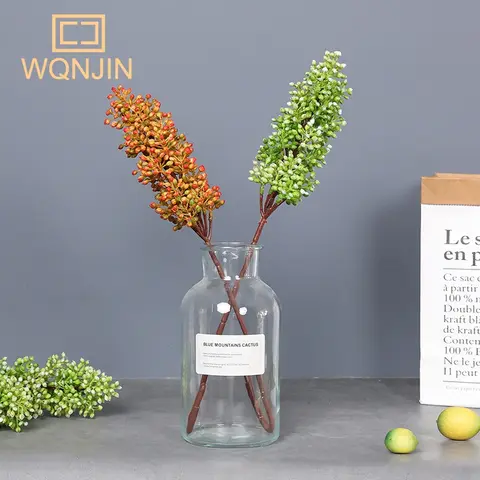 Gröna växter Imitation risfrukt Mjukt gummirisfrö Fruktkött Konstgjord blomma Rumsbordsblommor Suckulentväxt Bonsai 10 best sales bonsai-frö - №1