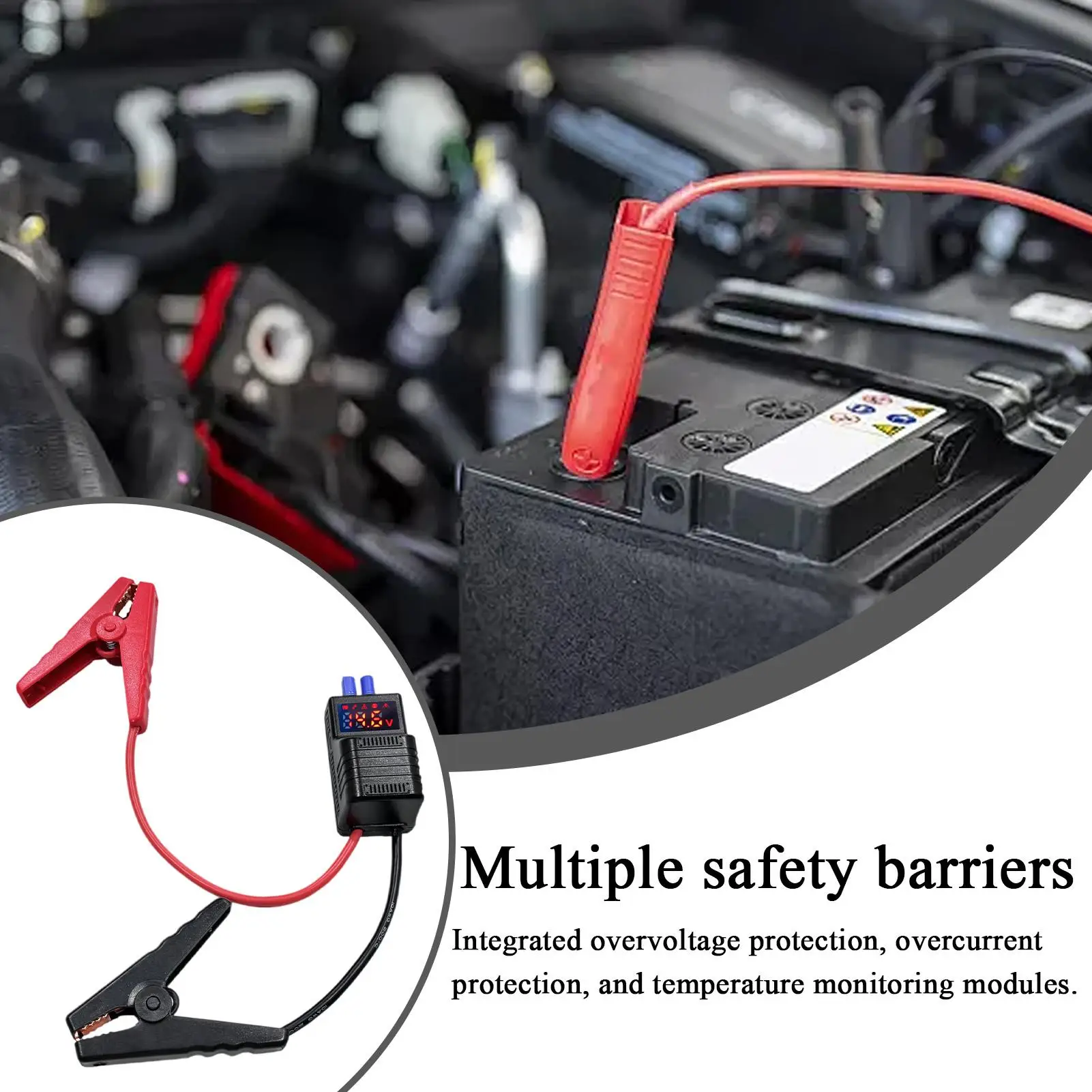 Car Battery Starter Car Jumper Starter 650A Auto Shutoff Power Pack Reverse Polarity Protection For Commercial Vehicles SUV