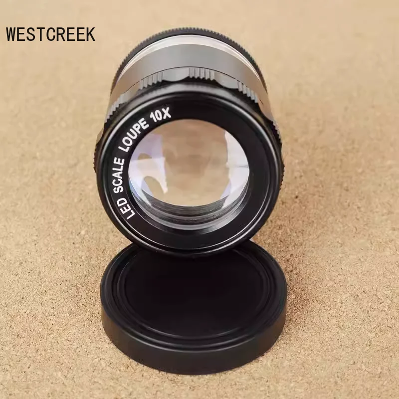 

WESTCREEK 10 times magnifying glass with lamp 10X SCALE LOUPE The graduation of scale mirror is 0.1 mm clear