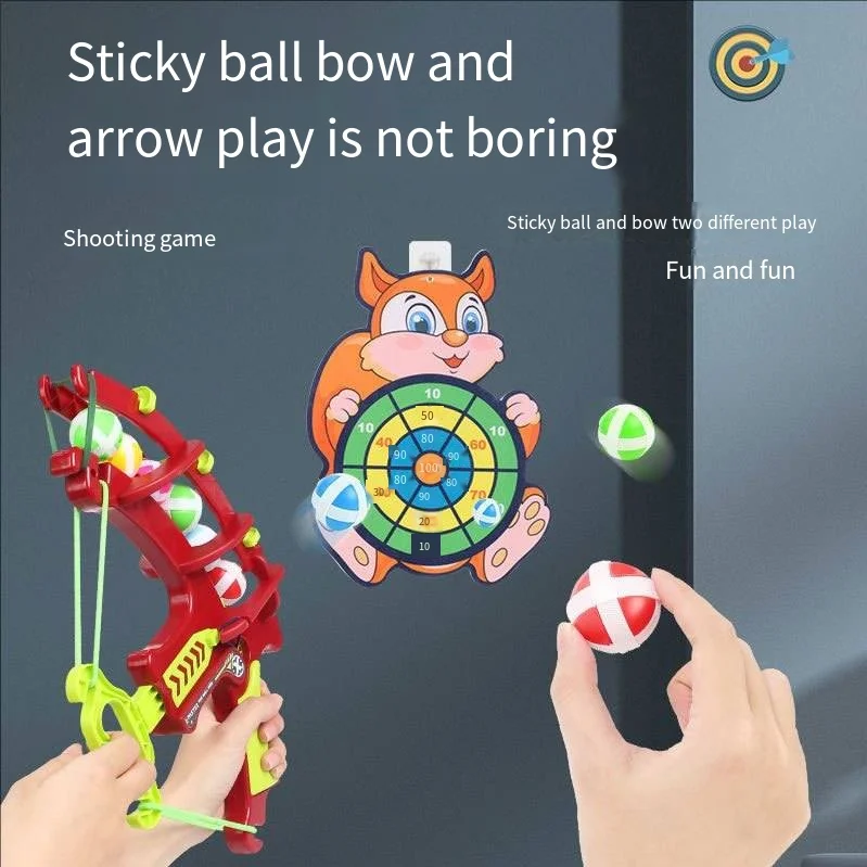 Katapult-Klebeball-Bogen-und-Pfeil-Zielscheibe, interaktives Eltern-Kind-Wurf- und Schieß-Dartspielzeug – Detail 1