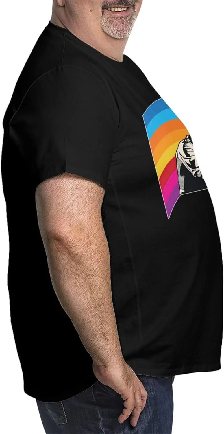 Men Big and Tall Shirts Plus Size Graphic T-Shirts Cotton Tees Black