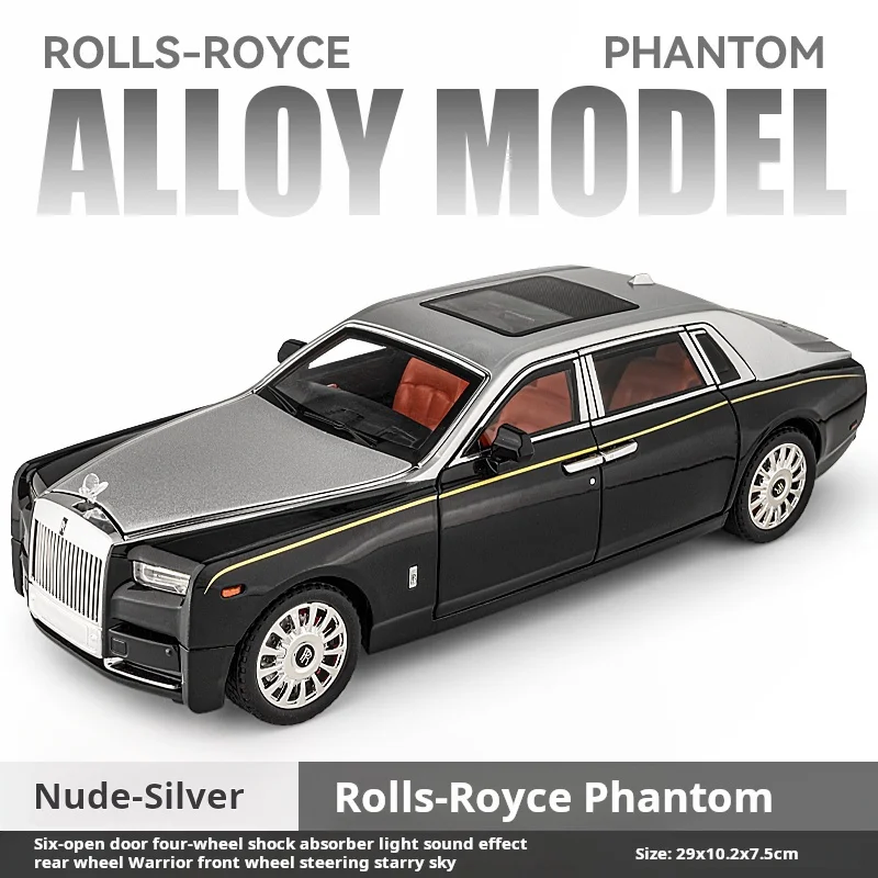 Modèle de collection Rolls-Royce Phantom à l'échelle 1:18, en alliage métallique, avec son et lumière, véritable cadeau pour garçons