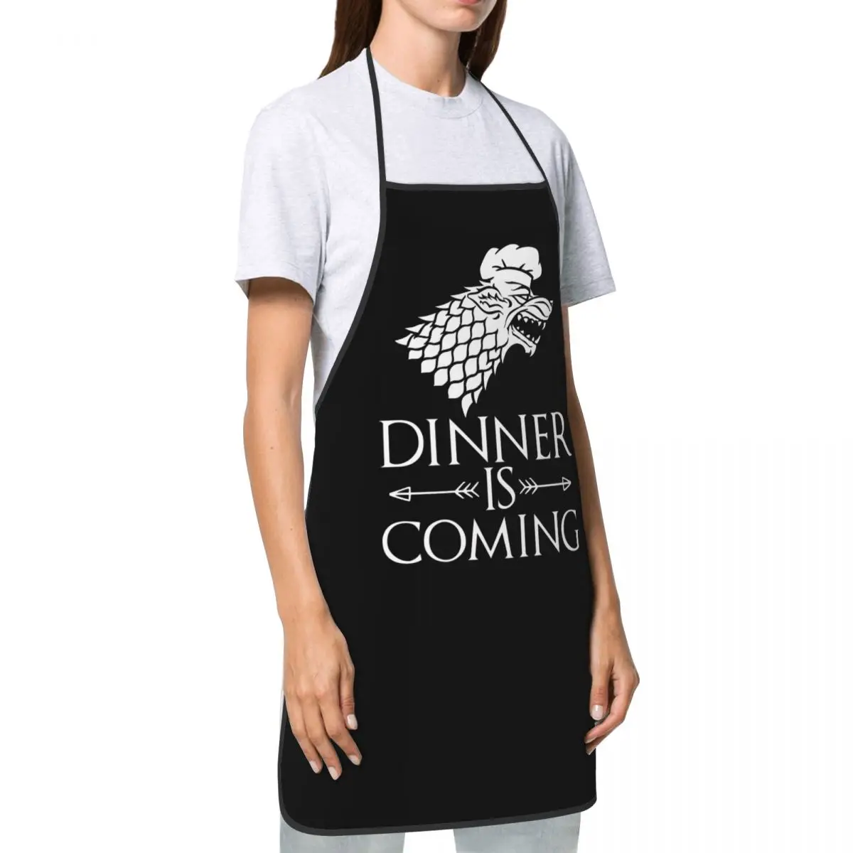 Dinner Is Coming Funny Aprons for Women Men Adult Unisex Kitchen Chef Bib Tablier Cuisine Cooking Baking Gardening