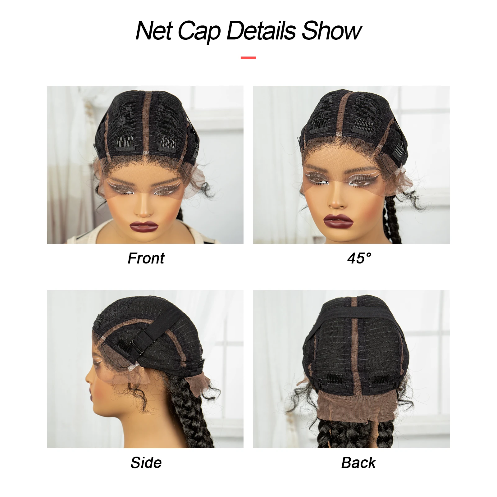 Natural 36 Inch Cornrow Braided Wigs Synthetic Braids Wig With Baby Hair for Black Women Synthetic Lace Ftont Braiding Hair Wigs