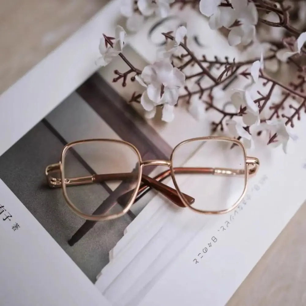 Eyewear Lovely Preppy Cotton ‘s Glasses Soft Silver Idol Glasses Cartoon Kawaii 20CM Gold-rimmed Glasses