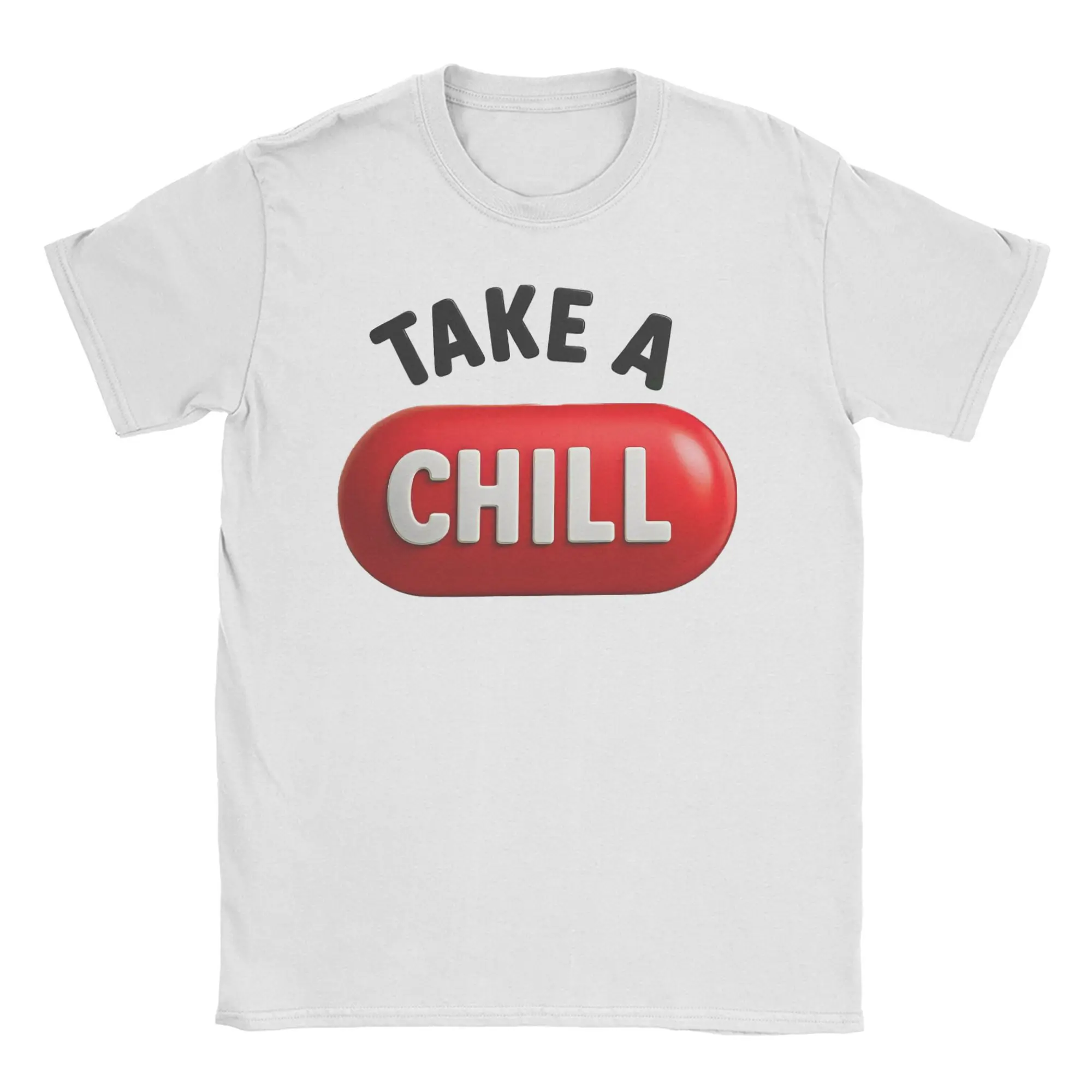 

Мужская и женская рубашка Take A Chill Pill, футболка из 100% хлопка с принтом, одежда, наряды