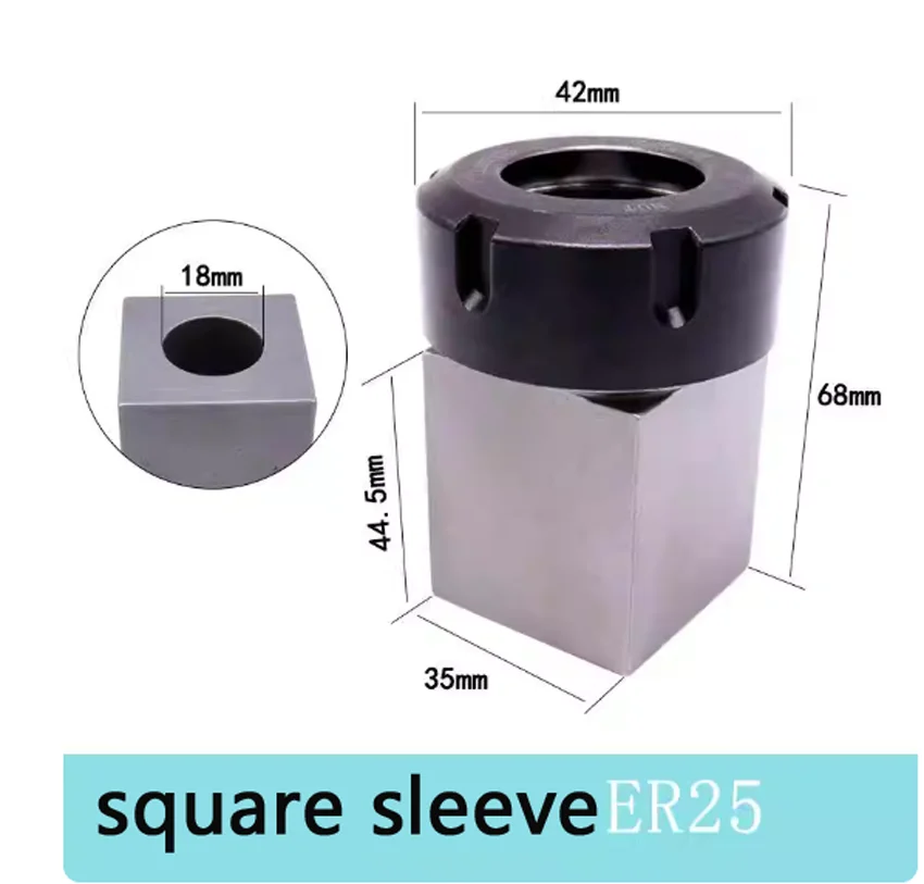 CNC Lathe Engraving Cutting Machine Tool holder new Square ER25 32 40 Chuck Block Hard Steel Hex ER Spring Chuck Seat