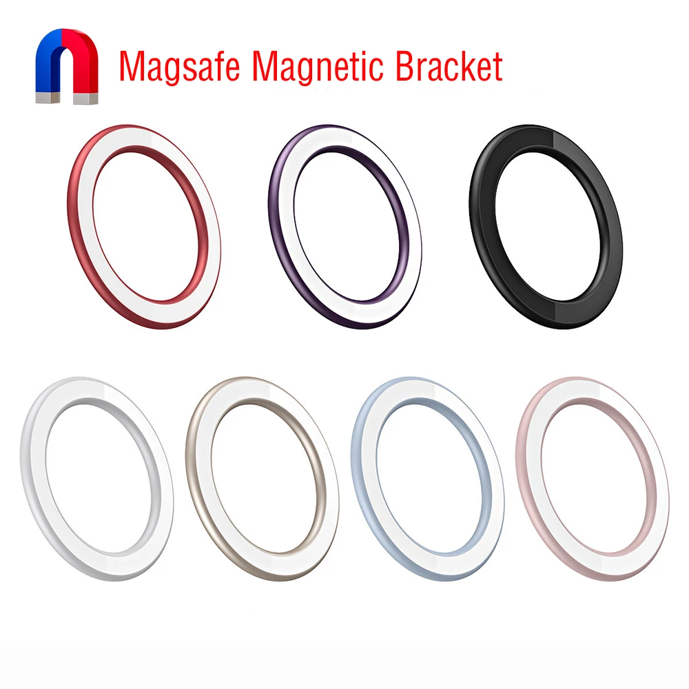 For Magsafe Magnetic Fold Plating 1Pcs Strong Suction Rotating 360 Wall Stickers Everywhere Folding Ring Phone Holder Alloy