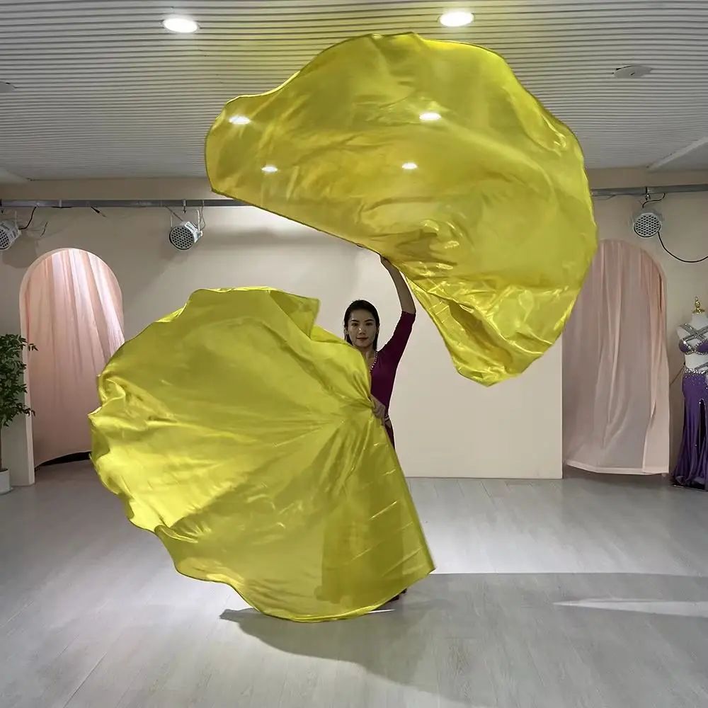 Semicircle Dance Props Flag Telescopic Sticks Large Semicircle Praise Dance Flags Colorful Flexible Belly Dance Fan