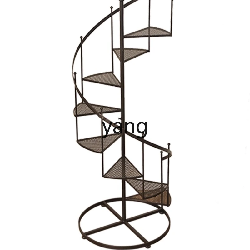 YHM staircase flower stand storage succulent flower pot wrought iron multi-layer three-dimensional