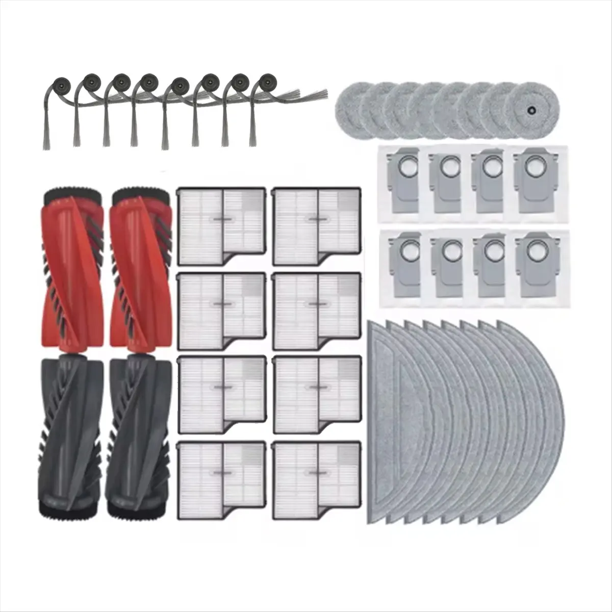 

44 шт. для робота-пылесоса Saros 10/ G30/ S9 MaxV Ultra: аксессуары, роликовая щетка, боковая щетка, HEPA-фильтр, насадка для влажной уборки, мешок для сбора пыли [запчасти]