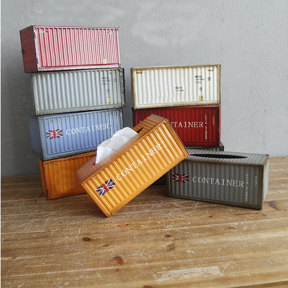 

Tissue Box Paper Holder Bright Color Iron Material Living Room Office Decor Storage Boxes Easy Refill Clean Desk ganizer