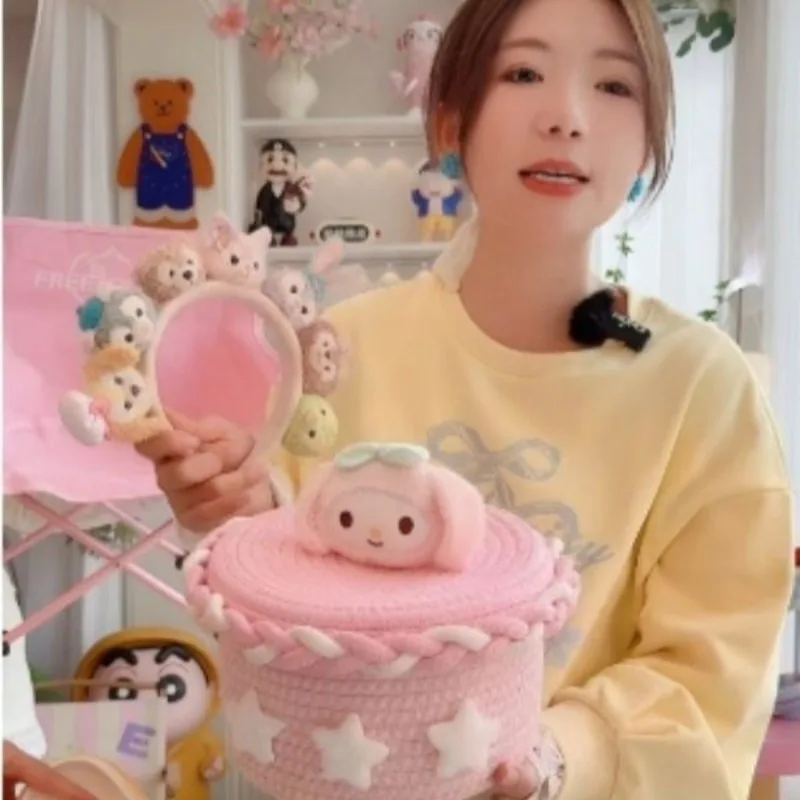 My Melody Anime Kawaii Sanrio Ins Cestino portaoggetti in cotone Simpatico cartone animato Bella custodia per bambola Decorazione Regali di moda per ragazze