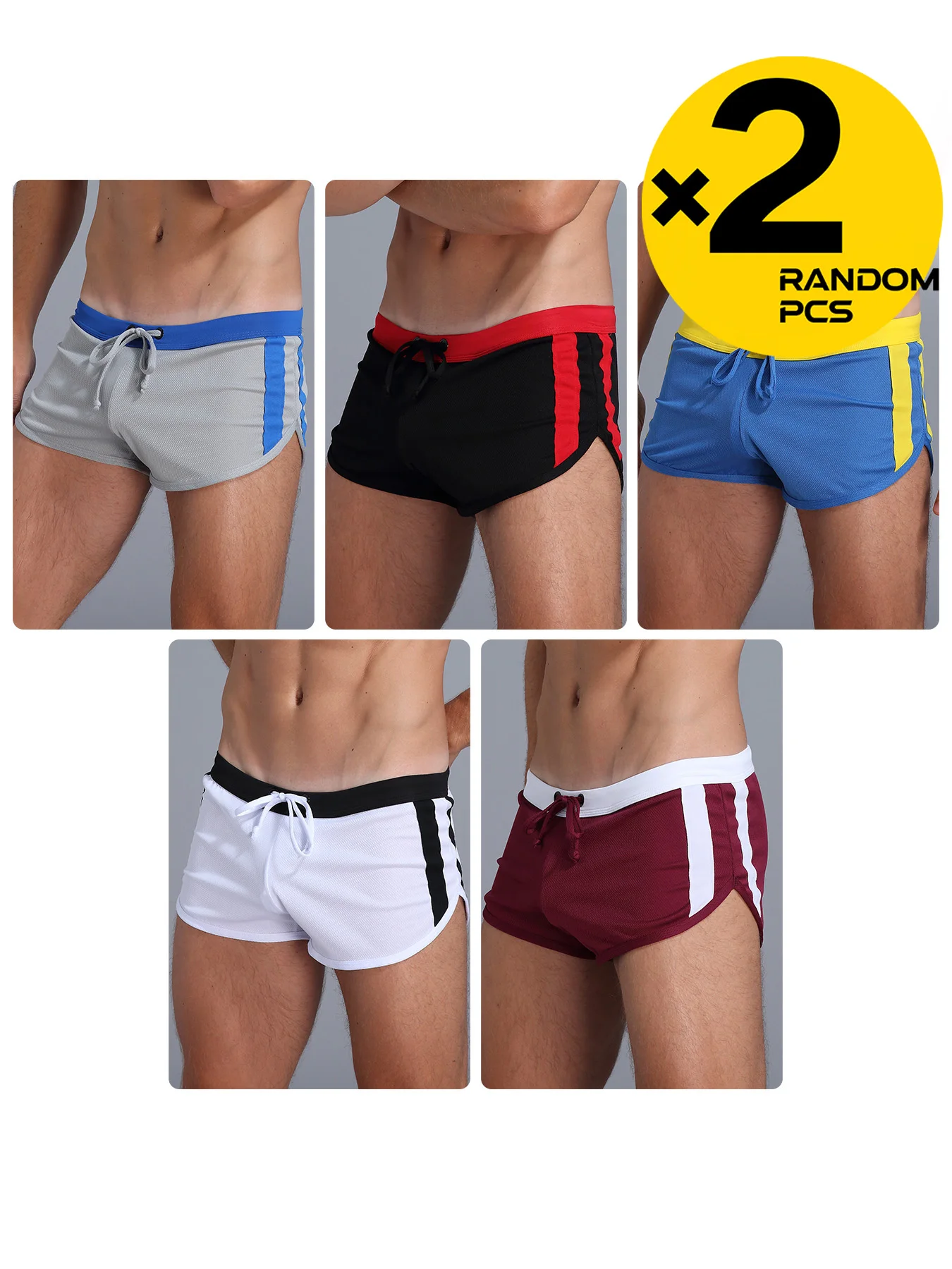 الرجال الملابس الداخلية الملاكم الصيف موضة ملابس السباحة سراويل للسباحة ملابس رياضية مثير قصيرة الرجال بناطيل الشواطئ الملابس الداخلية 2/3/4 قطعة بشكل عشوائي