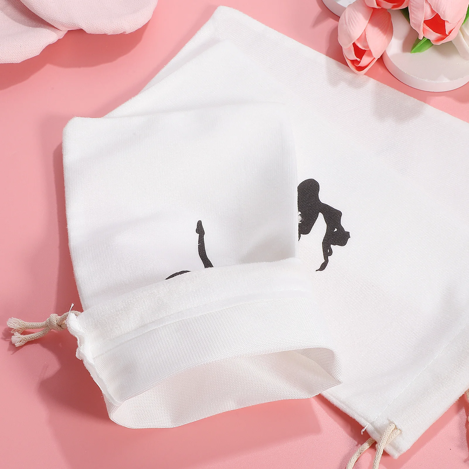 

3pcs Ballet Shoe Bag Portable Drawstring Design For Girls Dance Shoe Pouch Washable Storage Bag Ballet Accessories