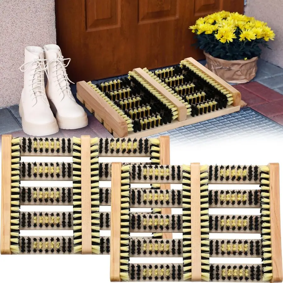 2 Pcs Shoe and Boot Scraper Brush Outdoor Shoe Cleaner Scraper All Weather Boots Cleaner for Cleaning, Deep Removes Snow, Sand a