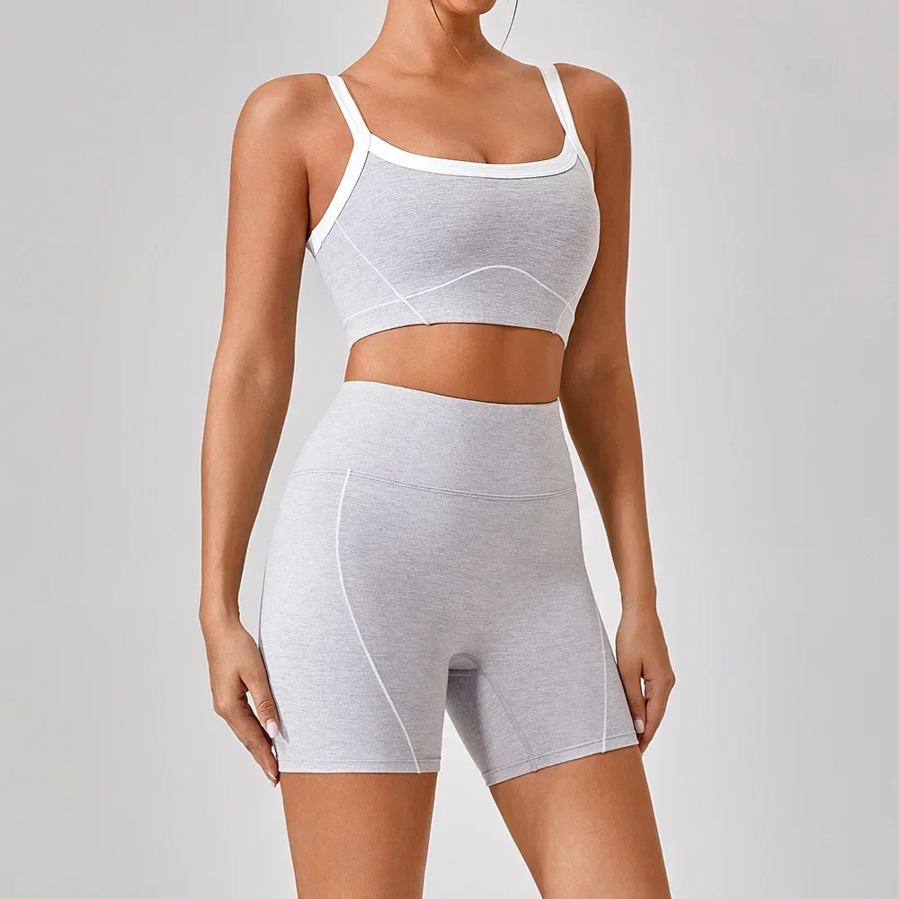 Nuovo vestito da Yoga con cinturino a contrasto con tracolla sottile da donna intimo sportivo all'aperto stretto