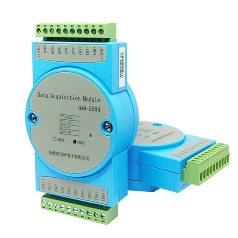 4/8 Channels 4-20mA Current 0-10V Voltage Analog Acquisition Module Converted to RS485 DAM-2504