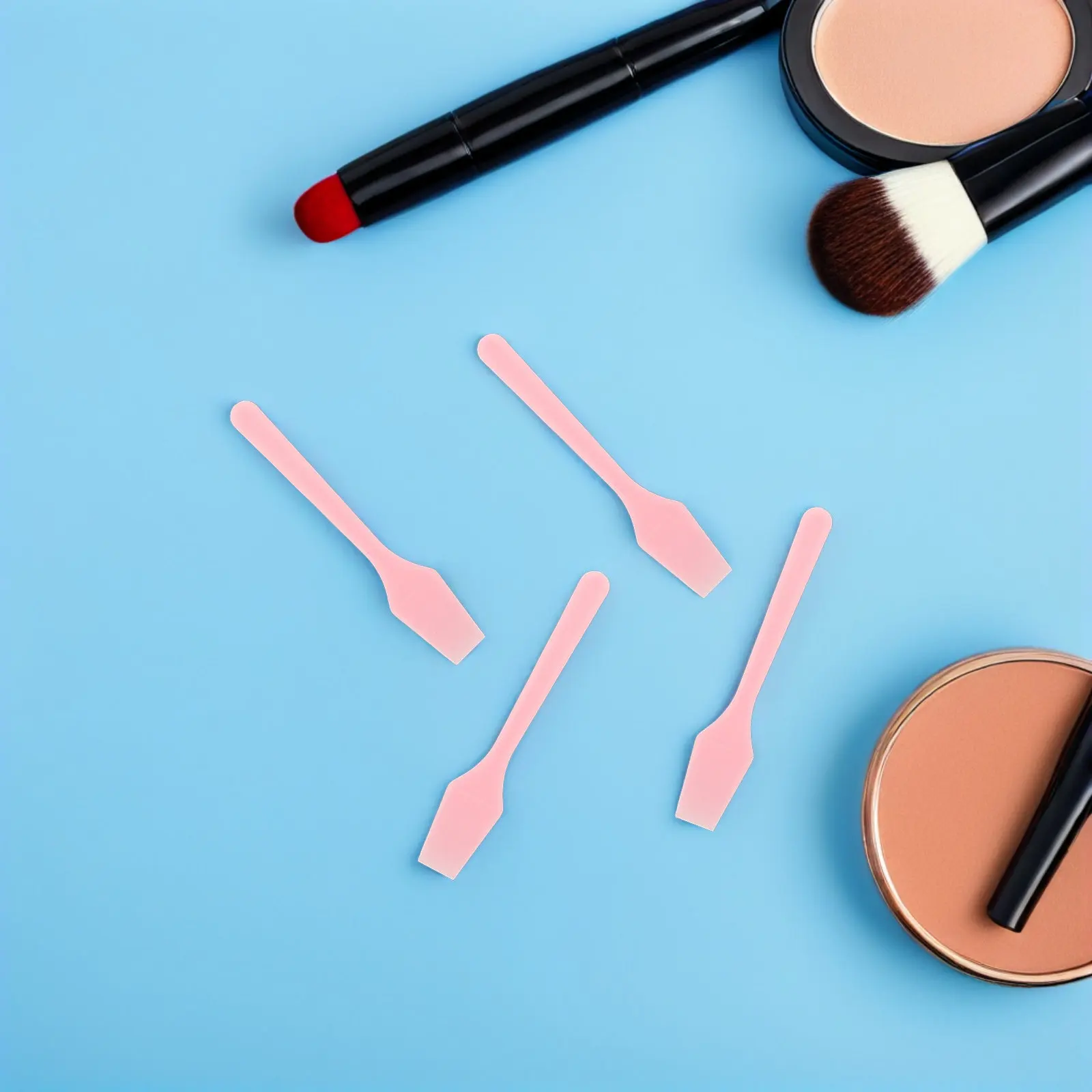 100Pcs Plastic Mini Facial Spatulas for Face Mask Cream Mixing Skincare Applicators Tools Pink Face Mask Spatulas