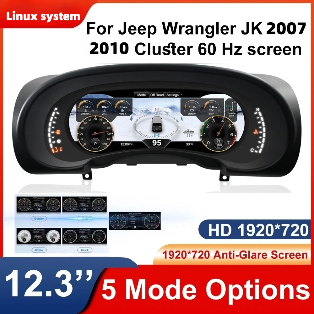 

Digital Instrument Cluster Display for Jeep Wrangler JK 2007-2010 Speedometer suitable for a variety Digital Fast Boot,Plug&Play