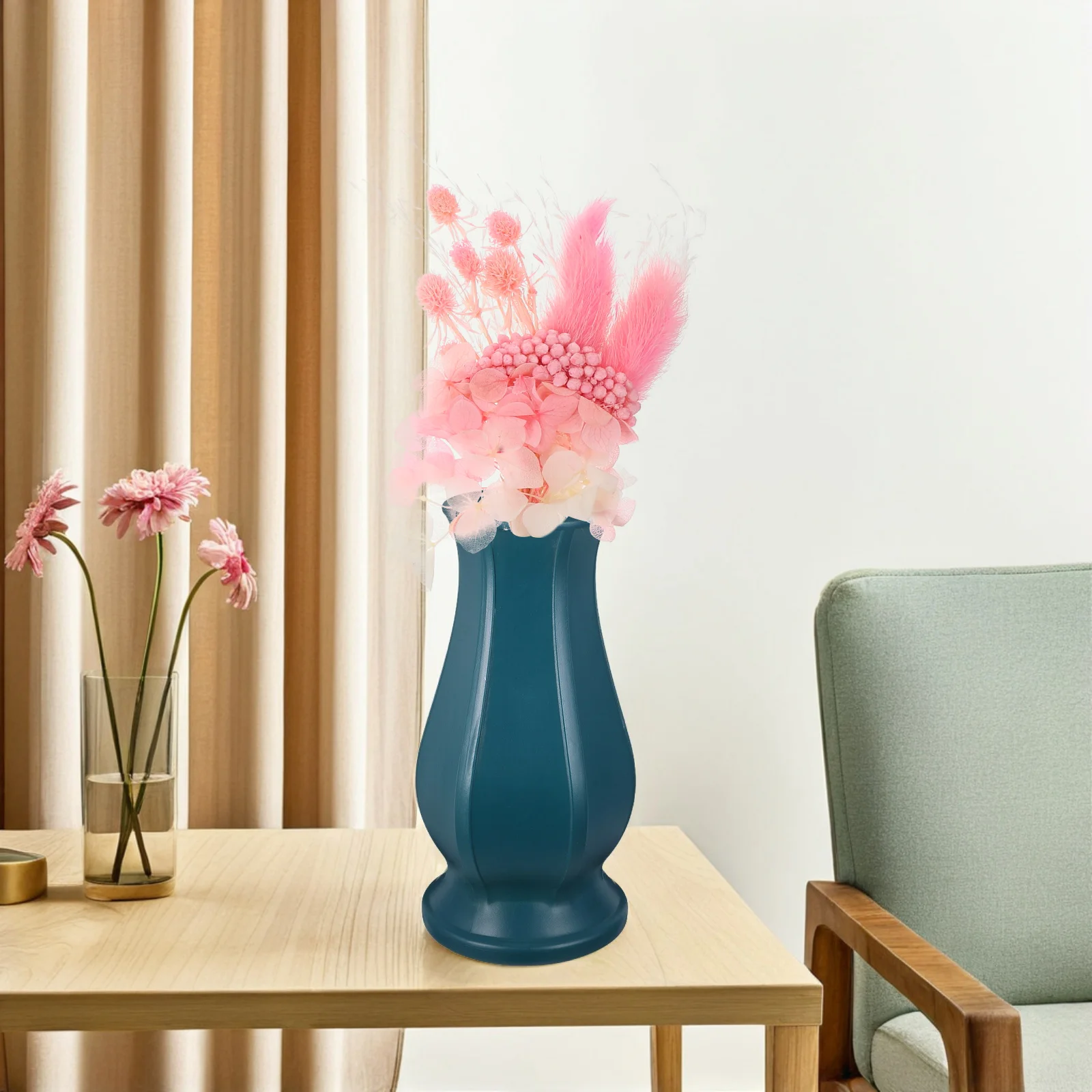 

2 PCS Imitation Porcelain Vase Flower Modern Plastic Decor Table Centerpieces Bouquets Holder Office Decorative
