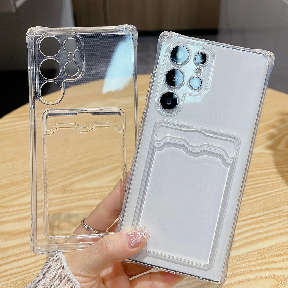 Card Slot Bag Holder Clear Phone Case For Samsung Galaxy A57 A17 A37 A07 A56 A55 5g A36 A35 A16 Soft Silicone Shockproof Cover - view 2