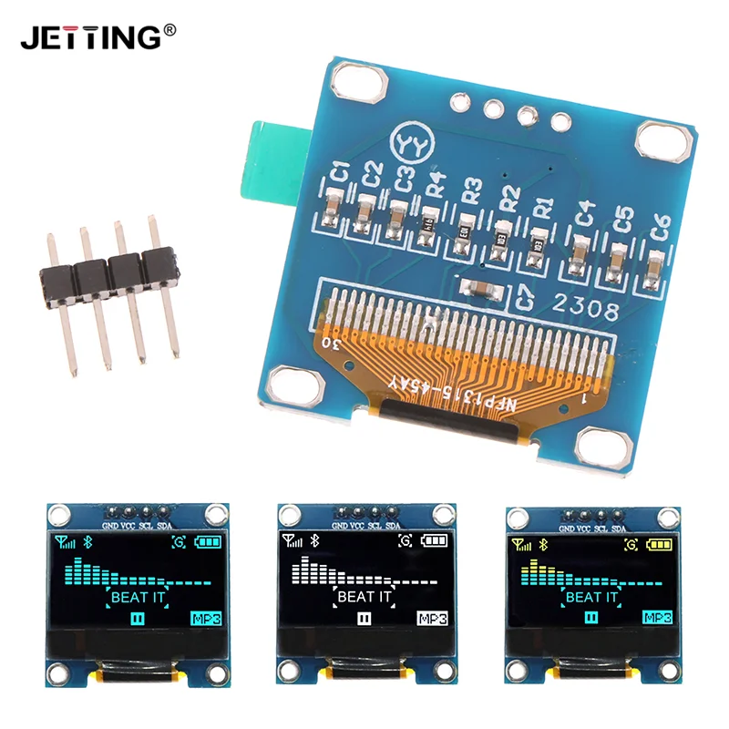 وحدة عرض متسلسلة OLED IIC ، لوحة شاشة LCD ، أسود ، GND ، VCC ، SCL ، SDA ، "، من من x 64 ، SSD1315 ، 1