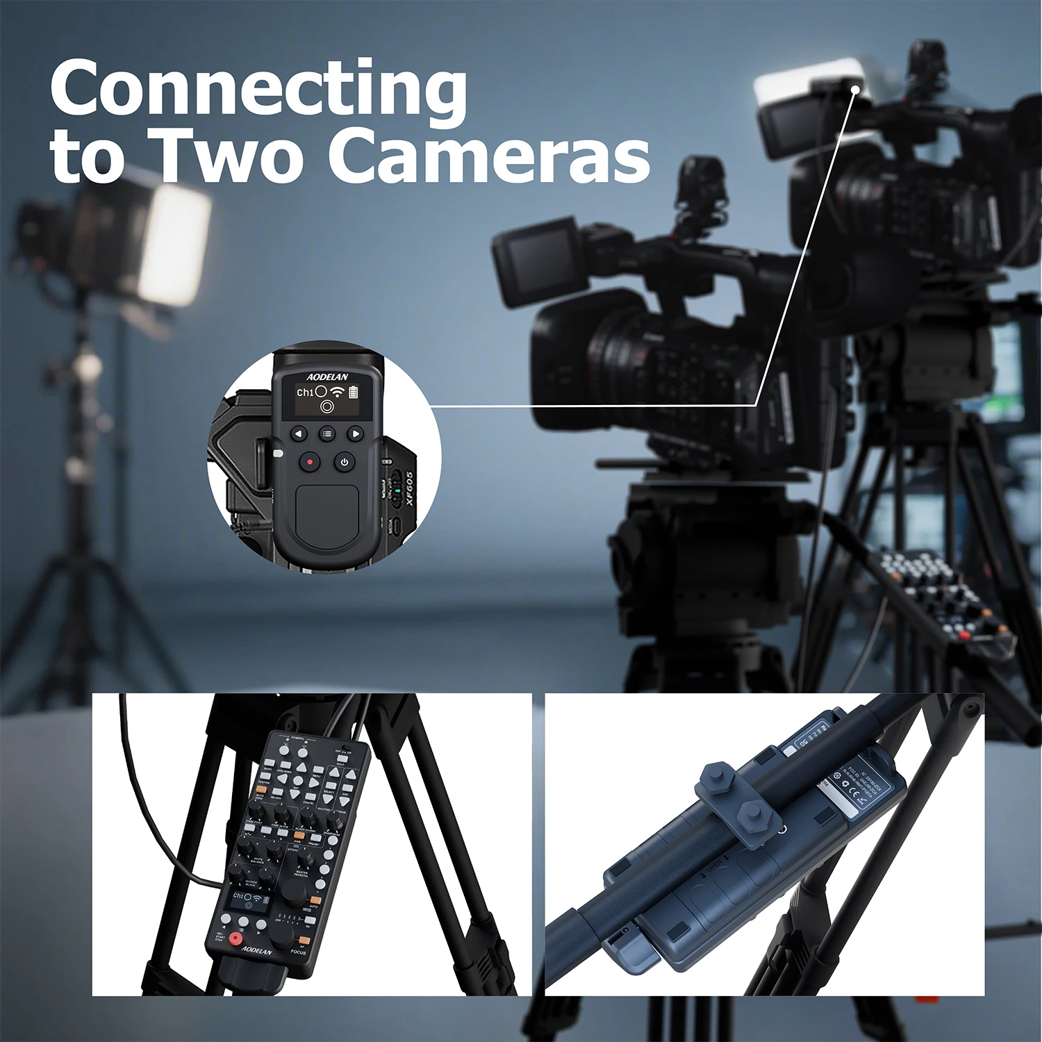 AODELAN ZC-5 650FT Wireless Multifunctional Remote Controller for Canon IRIS FOCUS ZOOM ISO OSD ND adjust, Replace Canon RC-V100