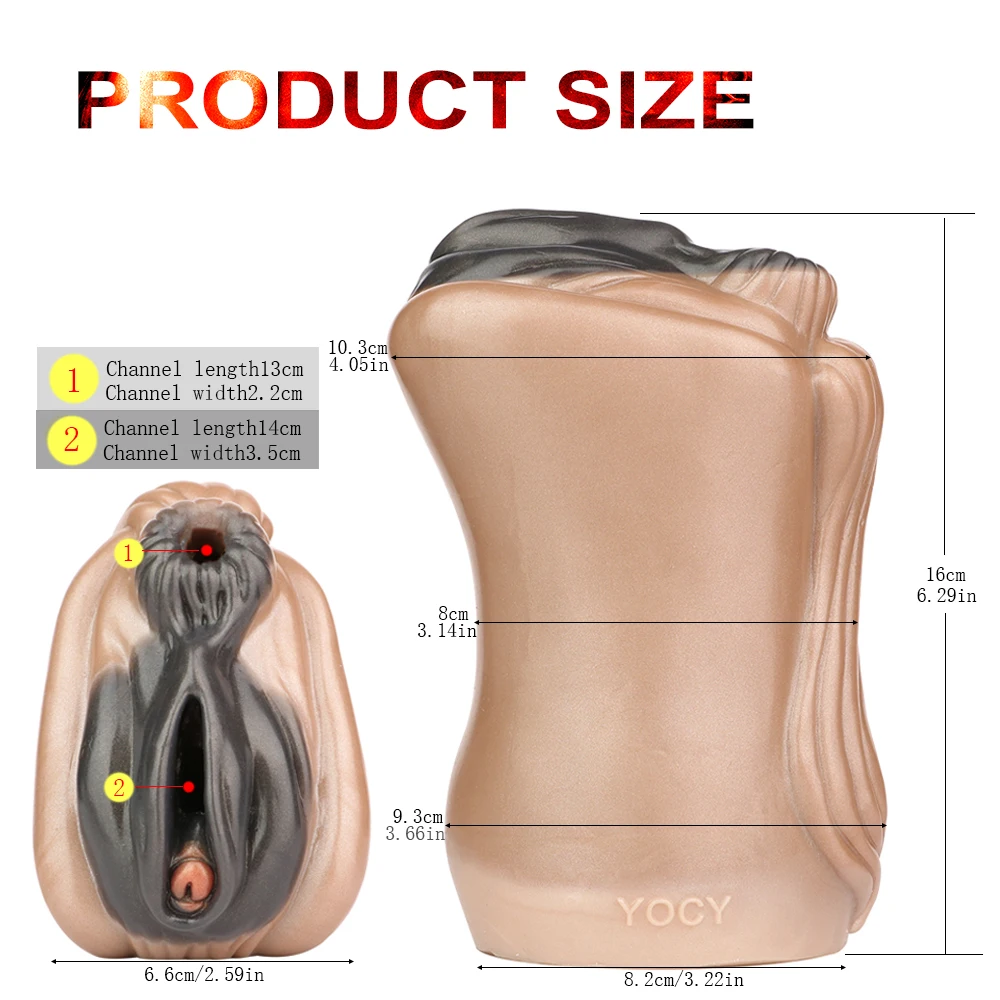 Dual Hole Male Masturbator Fantasy Horse Labia Vagina Anus Silicone Pocket Pussy Tight Sex Toys for Men Stroker Cup Adult Goods view 2