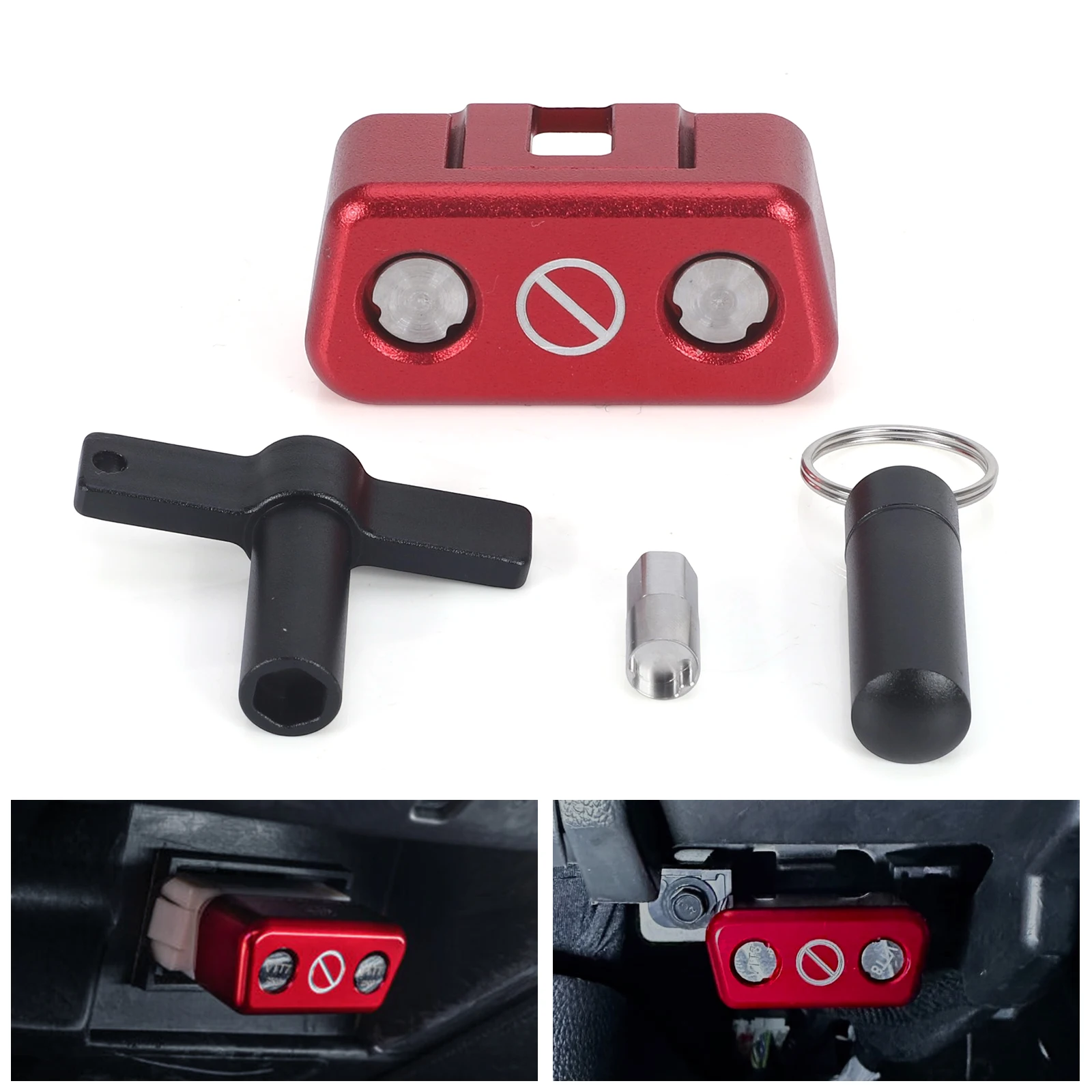 Aluminum Alloy Anti Theft OBD2 Lock Compatible with most vehicles manufactured after 1996 OBD Anti-theft Lock Red OBD port lock