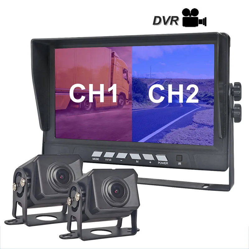 DIYKIT 1920x1080 2CH 9 "AHD IPS Achteruitrijcamera Auto Monitor IP68 Waterdichte Starlight AHD Backup Auto camera Video-opname - afbeelding 2
