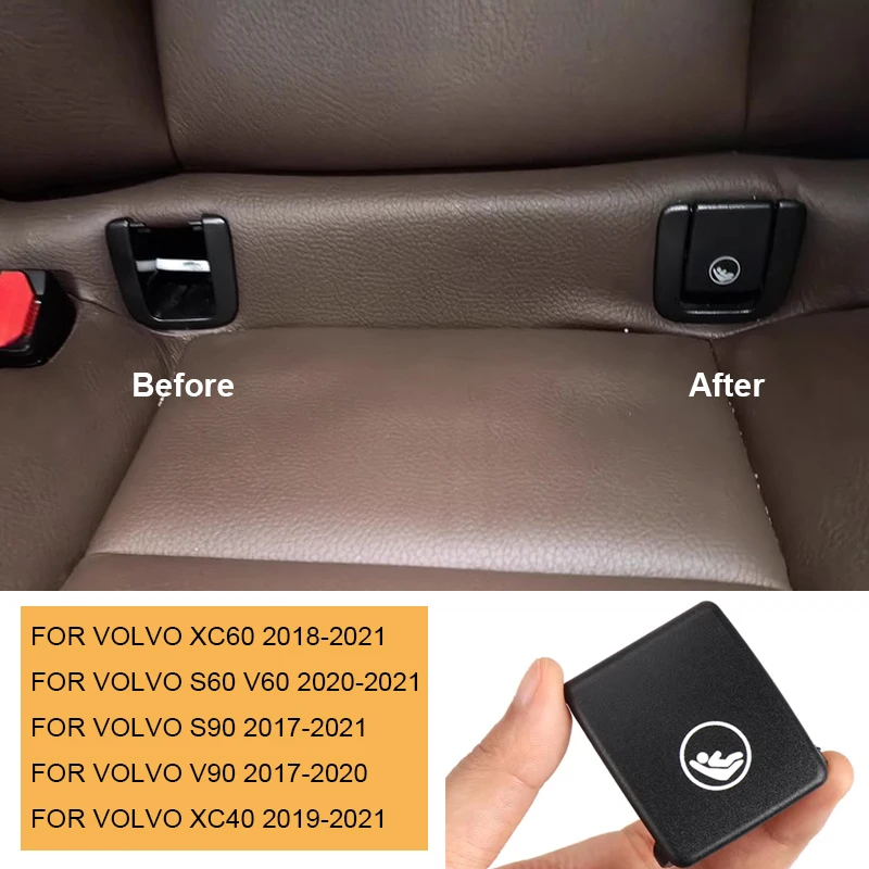 Para Volvo XC60 S60 V60 XC40 S90 V90: Capa de Segurança ISOFIX para Ancoragem de Cadeira Infantil Traseira, Peças de Restrição, Acessórios Automotivos PC+ABS