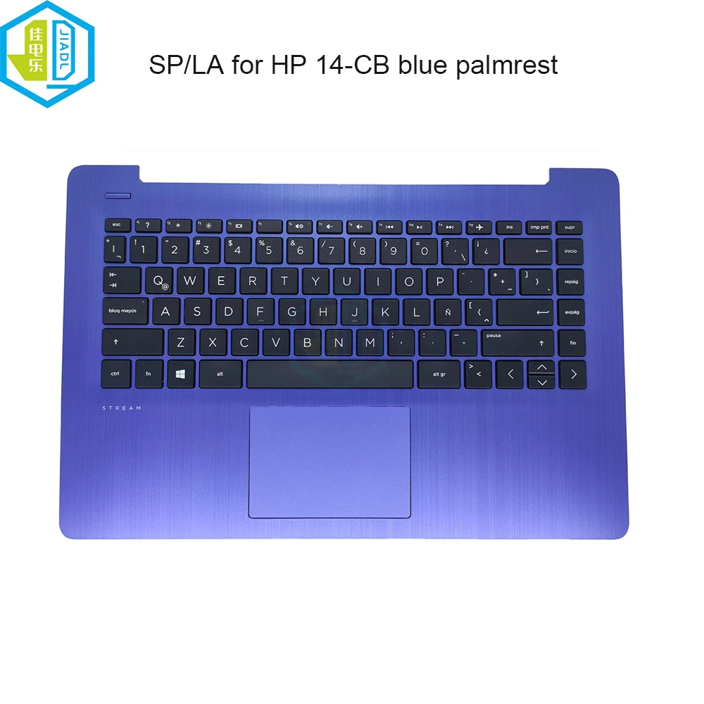 

Latin fit Spanish keyboard topcase palmrest for HP Stream 14-AX 14-CB 14-DS TPN-Q183 L58502-161 notebook keyboards blue C shell