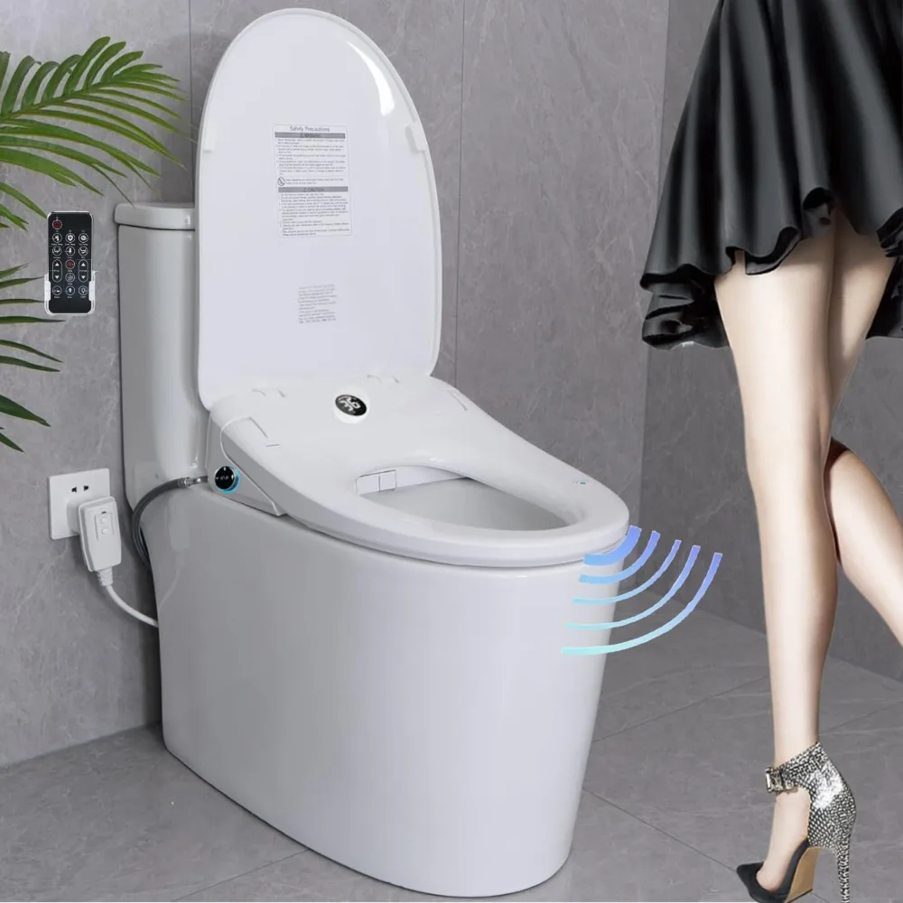 

Bidet Toilet Seat, Auto Open/Close Lid & Seat with Radar Sensor, Unlimited & Filtered Warm Water, 8 Modes Spa Wash, Warm