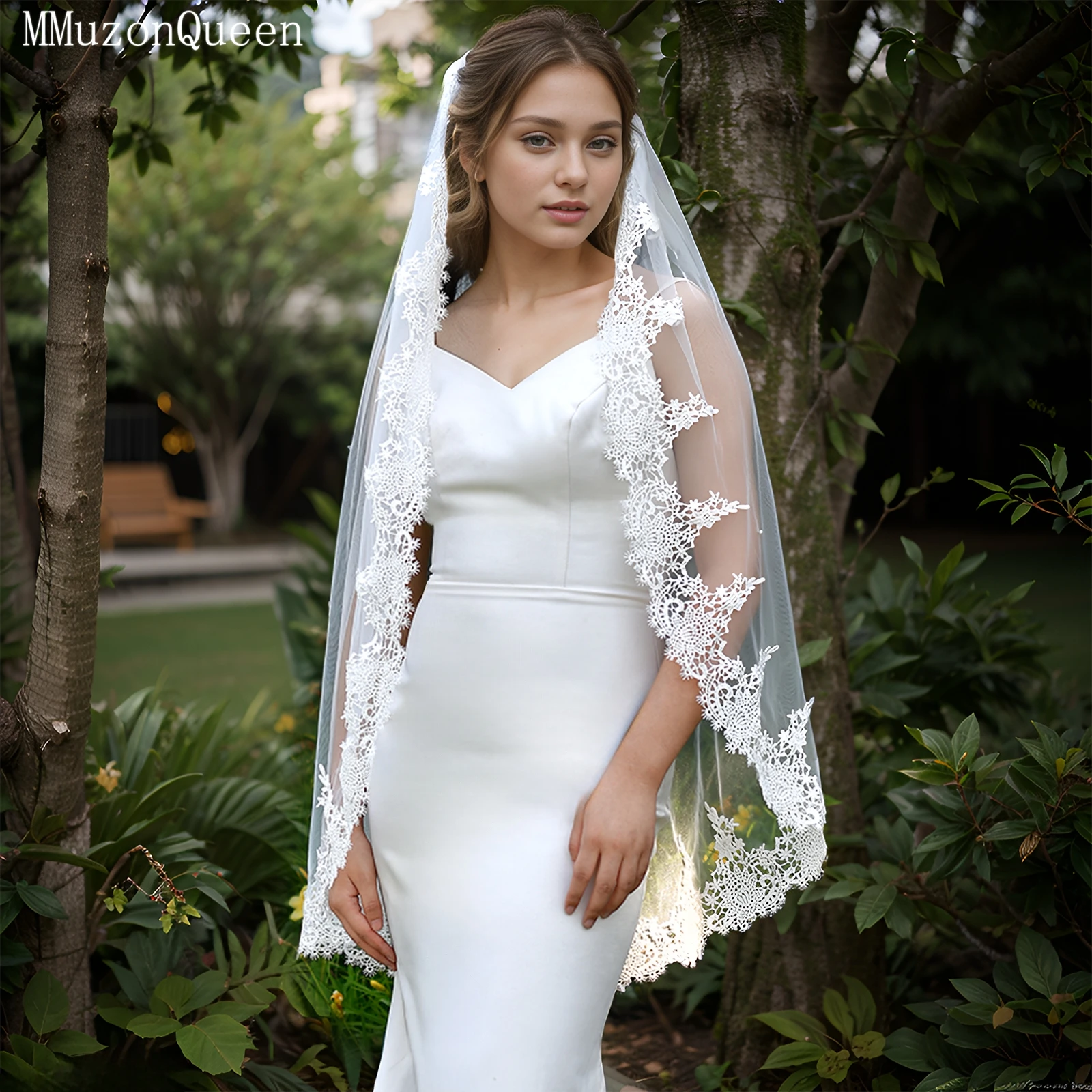 

TOPQUEEN короткое однослойное однослойное жемчужное платье с расческой, фата для уличного газона, свадебные аксессуары, женское платье M170