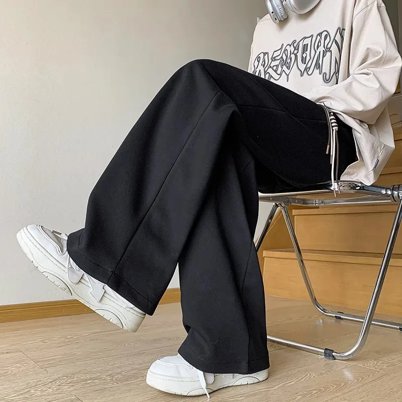 

Spring Autumn plus Size 300 Pou Men's Straight Casual Sports Pants Loose Wide Leg Hip Hop Loose Fit Trousers