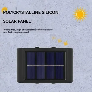 4LED contas para cima e para baixo luz de parede à prova d'água movida a energia solar para pátio jardim porta-copos 6 principais vendas energia solar light - №5