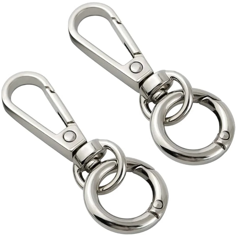 3/6/15 Sets Drehbare Karabinerhaken mit Doppelöffnung, Schlüsselanhänger-Clips, Metall-Karabinerhaken für Bastelarbeiten und Schlüsselbandherstellung – Detail 2