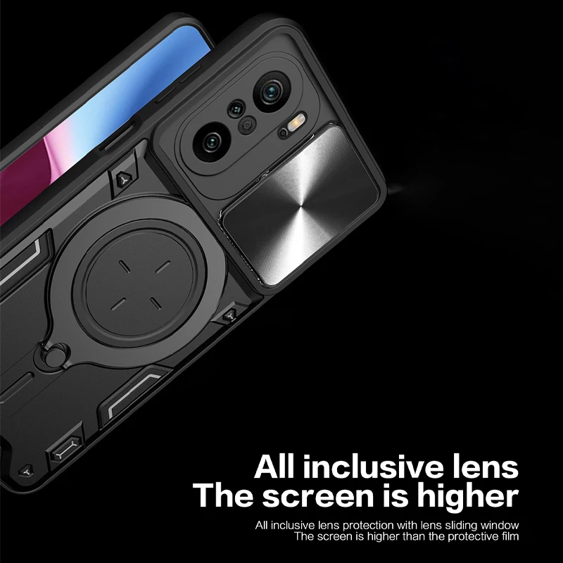 for f3poco case magnetic car holder ring phone case for pocophone little poco f3 f 3 5g pocof3 slide camera protect back cover