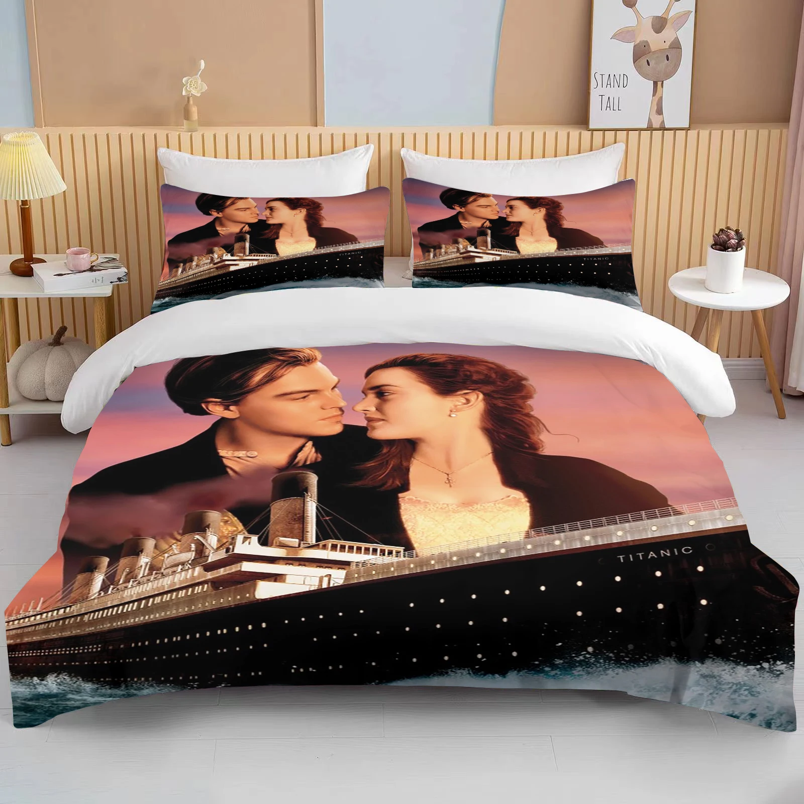 

Design Titanic Jack and Rose Bedding Set Romantic Lover Movies Duvet Cover Sets King Queen Twin Size Couple Gift Bedclothes