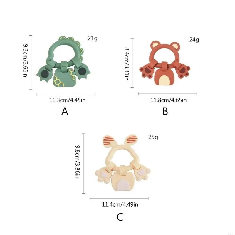 97BE سيليكون عضاضة الكرتون سوار قلادة DIY مضغ لعبة التسنين للأطفال